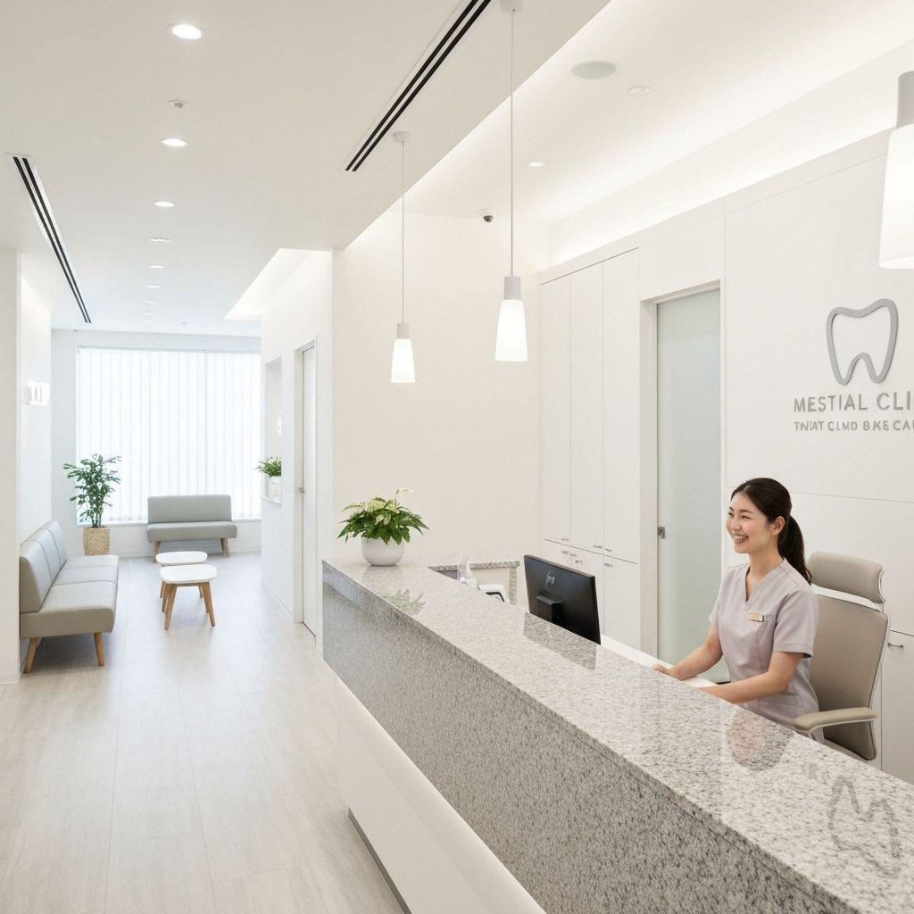 Clean, welcoming dental clinic reception area